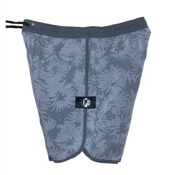 IPD Men’s Board Shorts Surf Trunks Tropics Slate Gray Unlined Nice Large 7” NEW